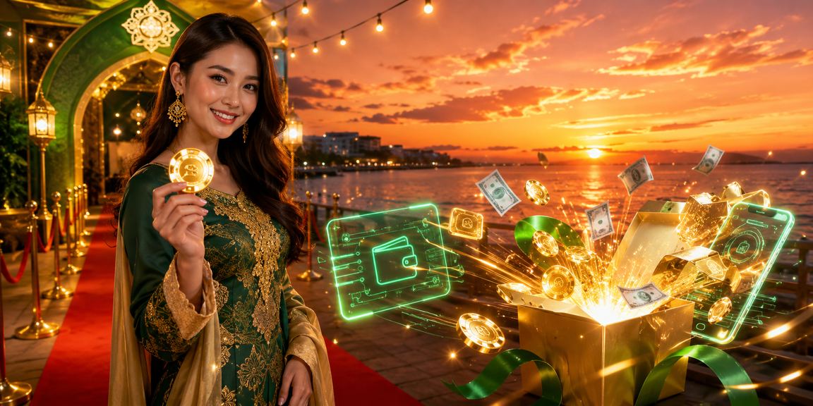 Suasana perayaan Hari Raya dengan tawaran bonus kasino di Kota Kinabalu