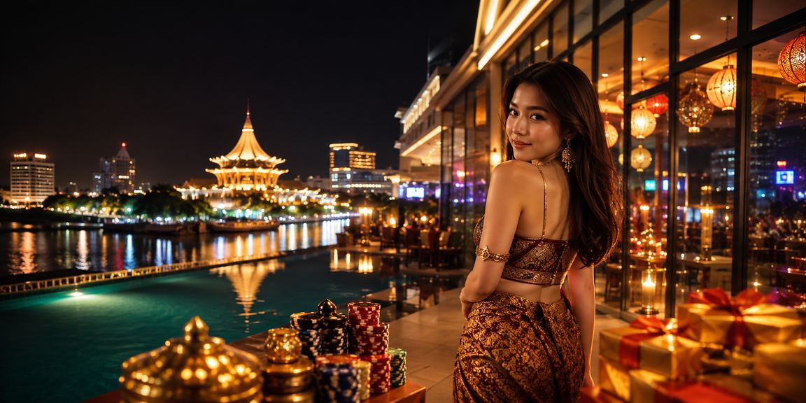 Suasana kasino dan pertaruhan dalam gaya tempatan di Kuching Sarawak