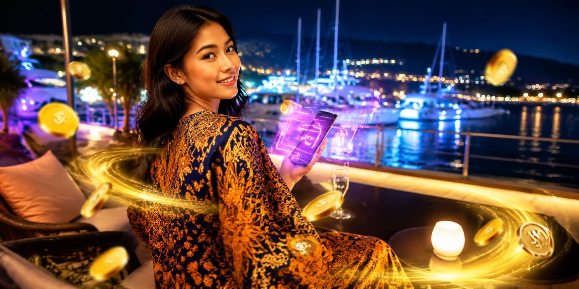 Suasana pertaruhan kasino dengan motif batik khas Langkawi Malaysia